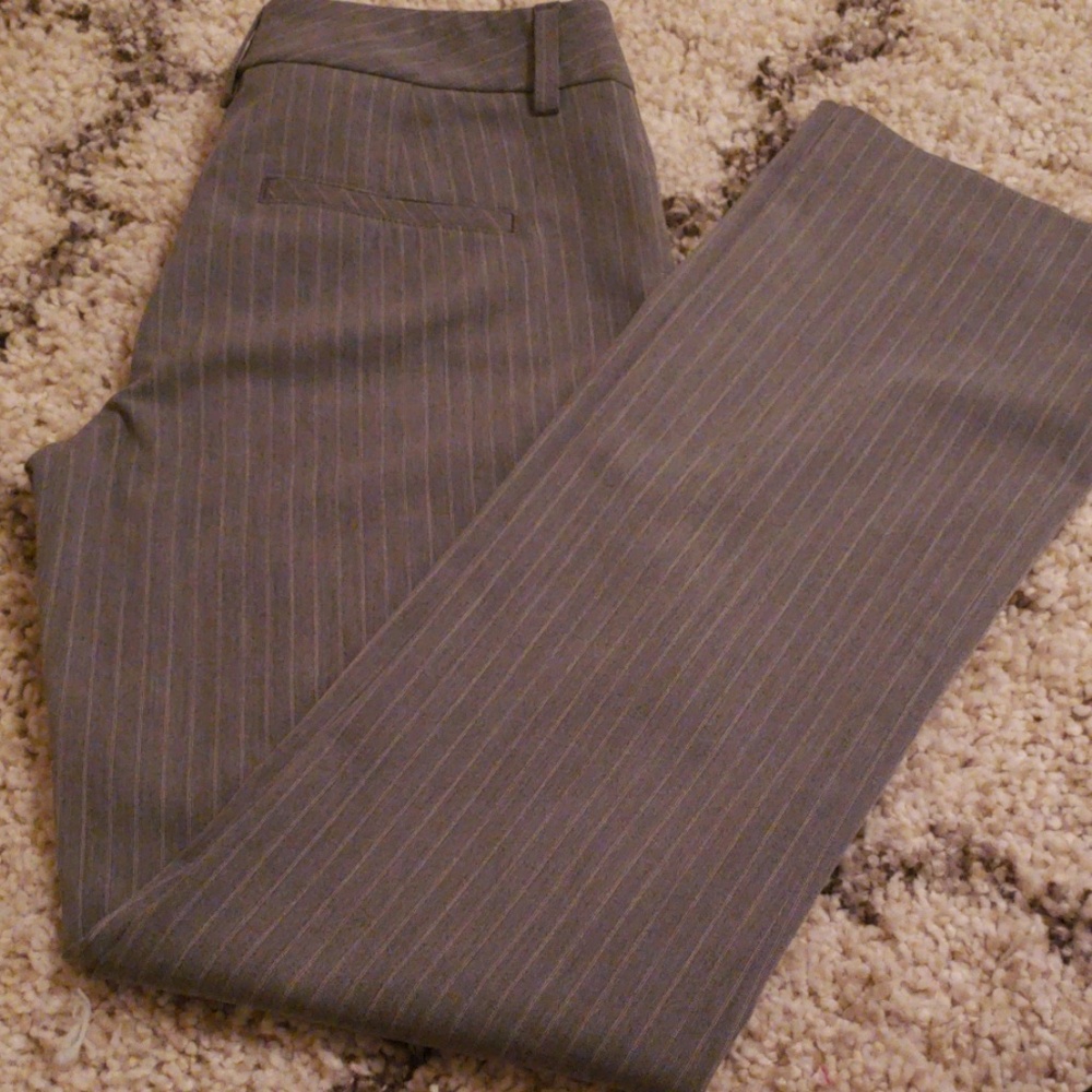 Gray pinstripe work pants